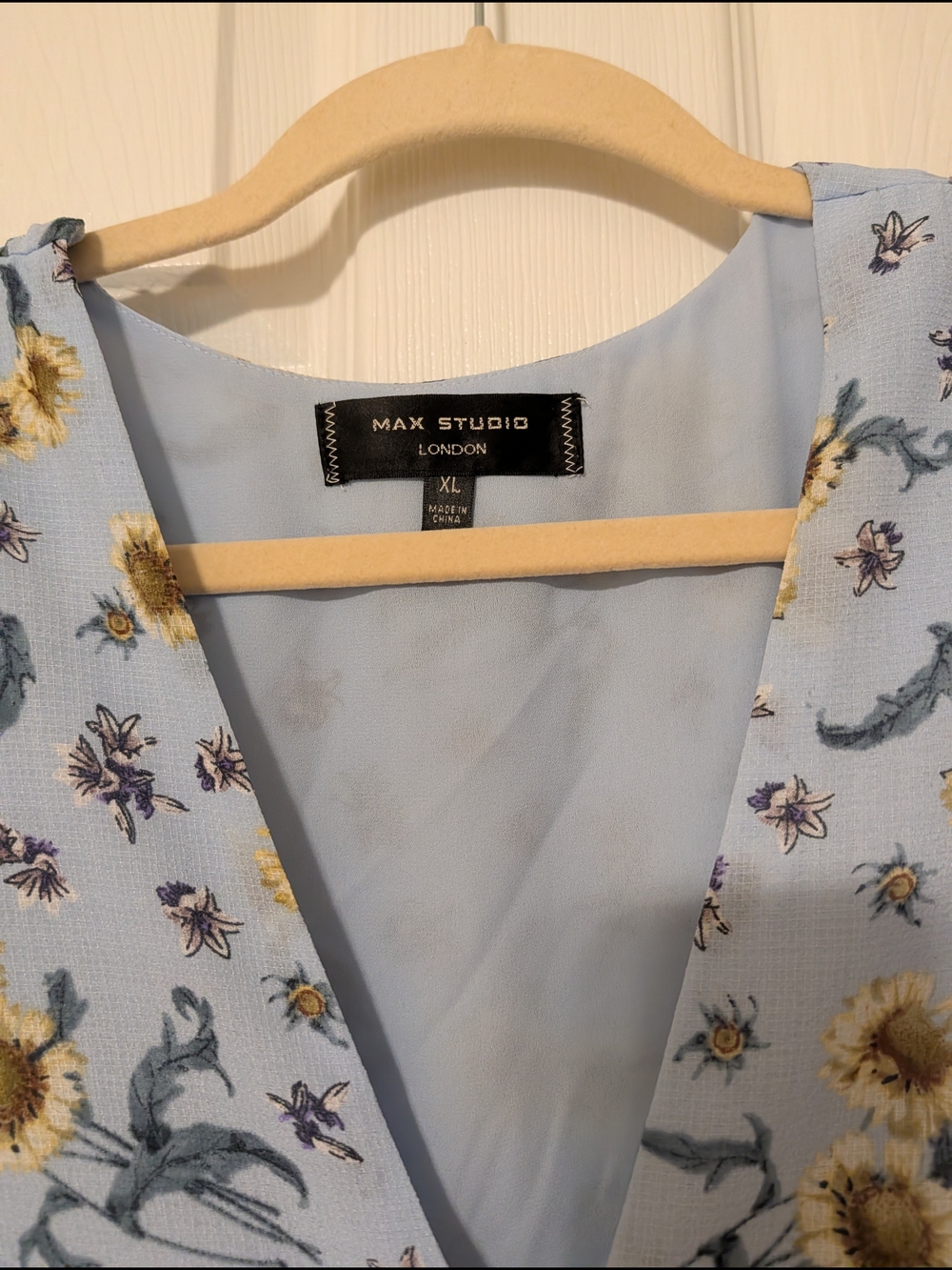 Max Studio Light Blue Floral Mini Dress - Picture 5 of 7